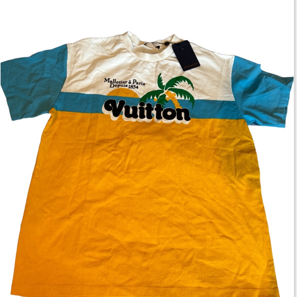 Louis Vuitton Homme Runway Cotton Tee Shirt multicolor sz XL - Picture 1 of 7